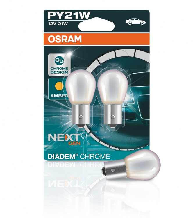 OSRAM PY21W 12V 21W BAU15s Diadem Chrome NextGeneration Blinkerlampe Set - 2 Stück